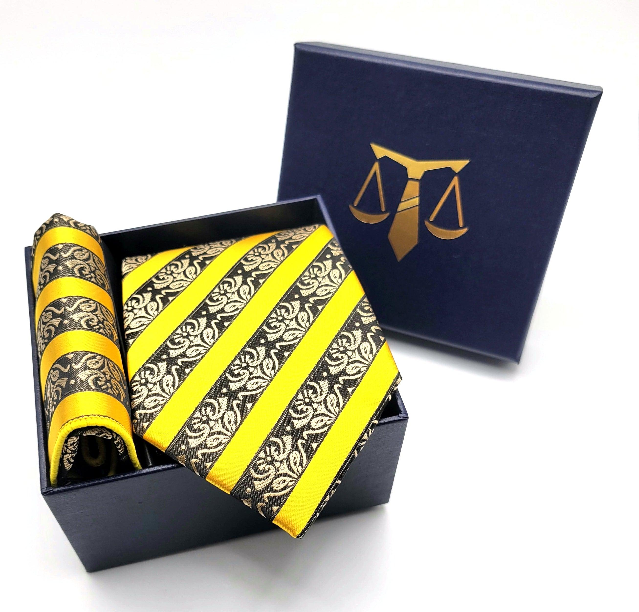 Fancy Necktie Pocket Square Set, Packaging Type: Box