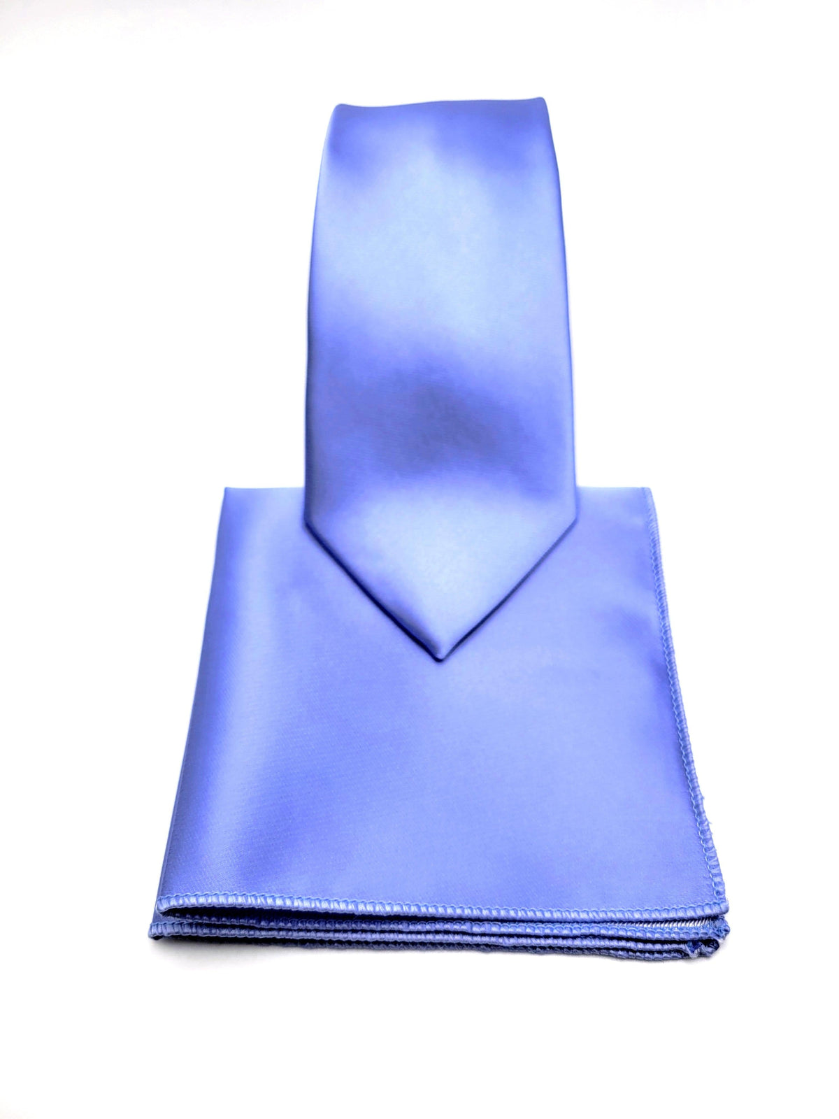 Purple Periwinkle Necktie and Pocket Square - The Upscale Banker